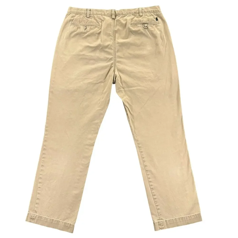 Polo Ralph Lauren Chino Pants Mens 38/32 Khaki Tan Classic Fit Cotton Twill Prep